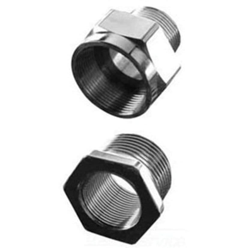 Appleton 737DT2M35 Threaded Cable Gland Adapter, M25 Interior Thread, 3/4 in Exterior Thread, -60 to 100 deg C Operating, Brass, Nickel Plated